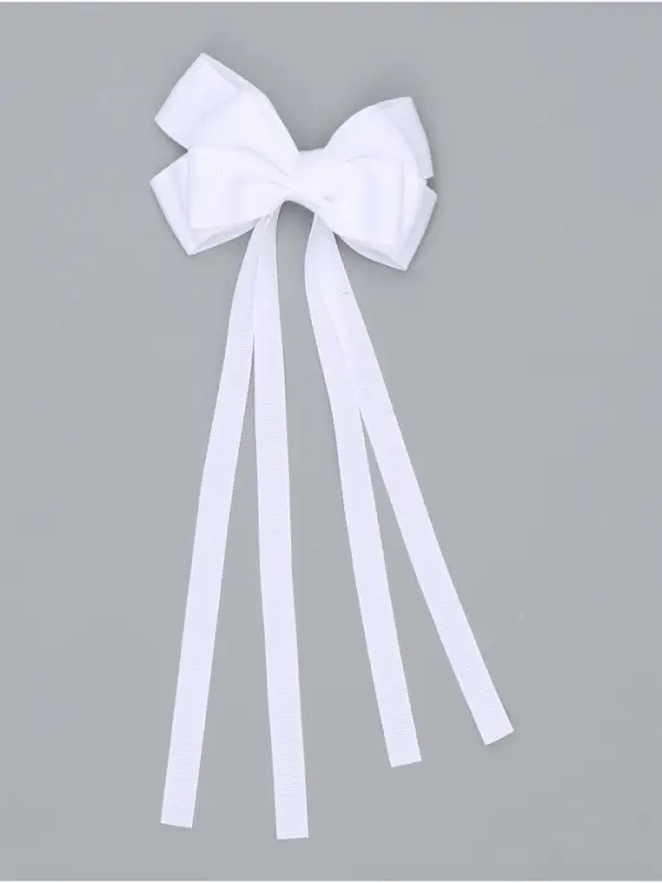 Бант для волос на заколке с лентами, цвет белый, Принцессы Бант для волос на заколке с лентами, цвет белый, Принцессы