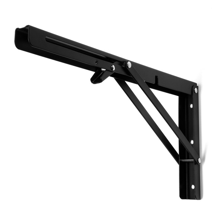 Кронштейн складной для столов и полок ТУНДРА, K001, 2 шт, длина 350 мм, сталь цвет черный Кронштейн складной для столов и полок ТУНДРА, K001, 2 шт, длина 350 мм, сталь цвет черный