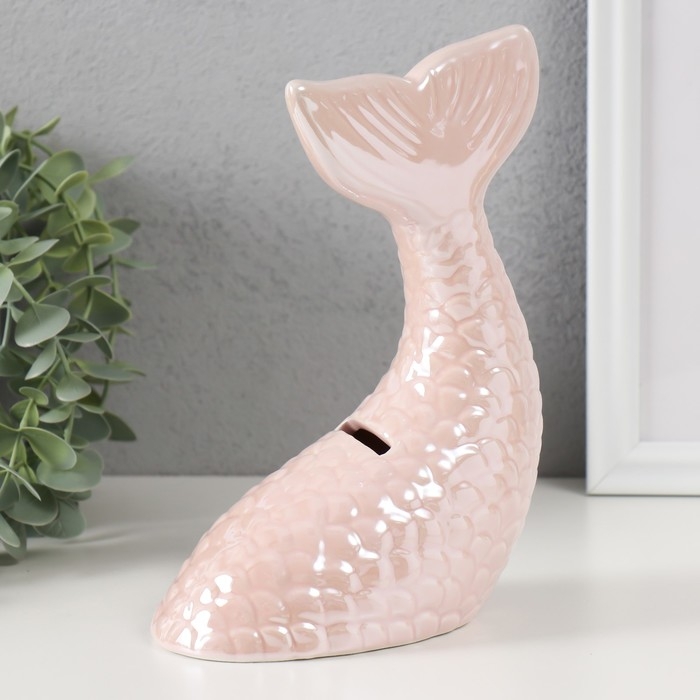 Копилка керамика Копилка керамика "Хвост русалки" розовый перламутр 16х9х18,8 см