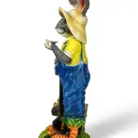 Садовая фигура из полистоуна &laquo;Зайчик дачник с бабочкой&raquo;, 49&times;18&times;22 см