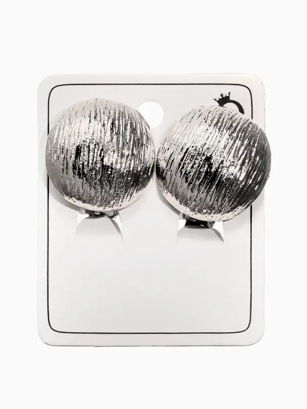 Клипсы Клипсы "Винтаж" круг, цвет серебро