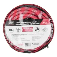 Трос буксировочный веревочный с крюками 10т 4,5м AVS BT-10 в сумке