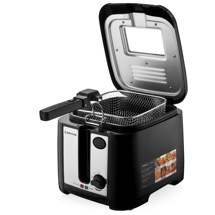 Фритюрница BRAYER 2832BR-BK, 1800 Вт, 2,5 л, 130-190 °C, чёрная Фритюрница BRAYER 2832BR-BK, 1800 Вт, 2,5 л, 130-190 °C, чёрная