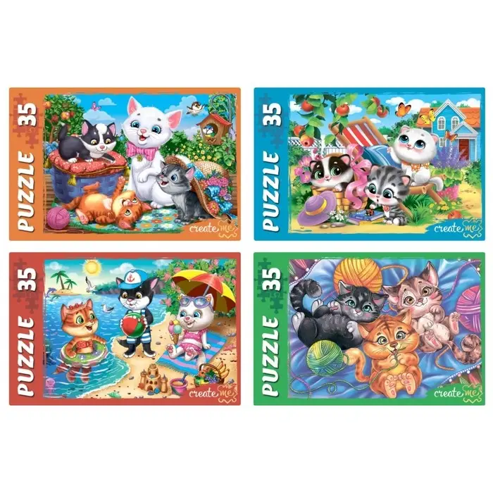 Пазл &laquo;Забавные котики&raquo;, 35 элементов, МИКС