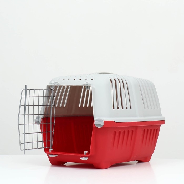 Переноска для животных пластиковая 47 х 30 х 35 см, вес до 9 кг, красная Переноска для животных пластиковая 47 х 30 х 35 см, вес до 9 кг, красная