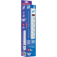 Сетевой фильтр Power Cube B 5.0 м 5 роз (белый) 10А/2,2кВт(SPG-B-15-WHITE)