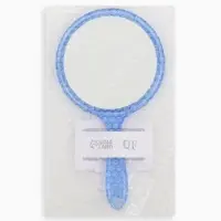 Зеркало с ручкой, двустороннее, с увеличением х2, 11.5&times;21 см, (d=10 см), МИКС