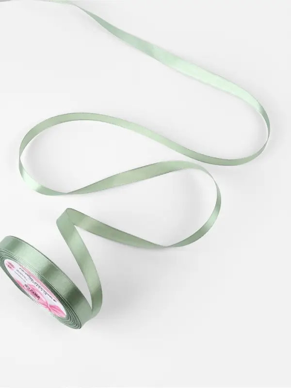 Лента атласная, 12 мм, 23±1 м, фисташковая №65 Лента атласная, 12 мм, 23±1 м, фисташковая №65