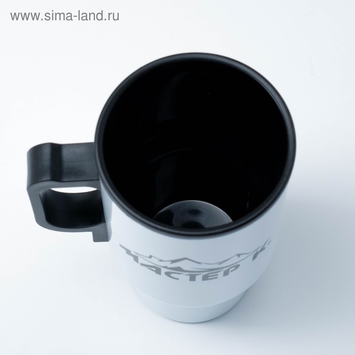 Термокружка, 450 мл, Автомобильная "Мастер К", сохраняет тепло 4 ч, 12х17см, белая