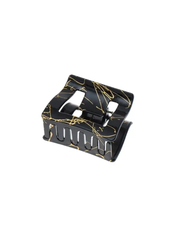 Крабик для волос &laquo;Классик&raquo; прямой, 5.5&times;4 см, чёрно-золотой