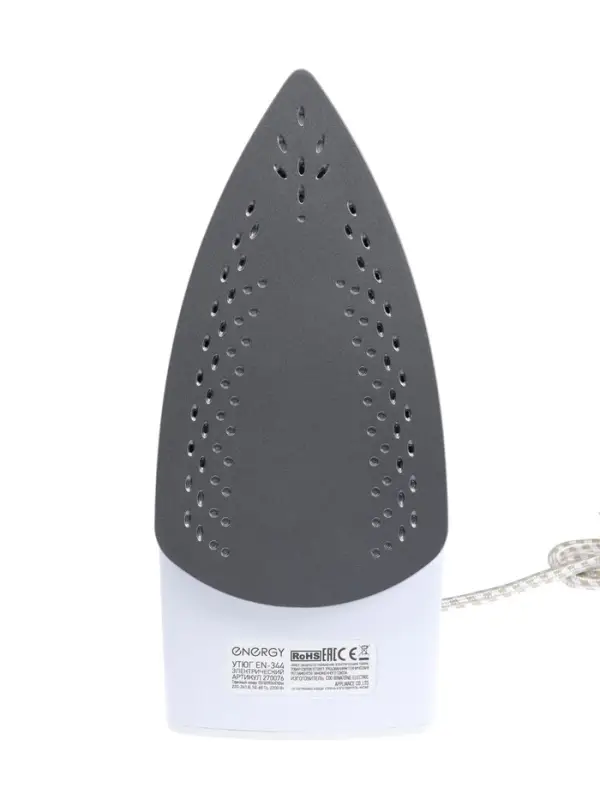 Утюг ENERGY EN-344, 2200 Вт, тефлоновое покрытие, 350 мл, подача пара до 25 г/мин, фиолетовый