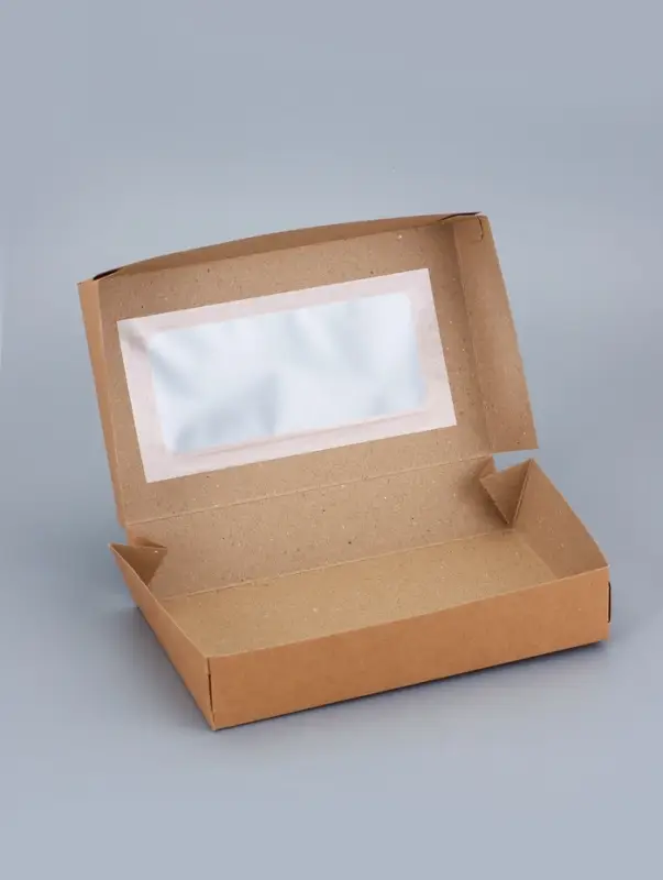 Контейнер навынос, с окном, крафт, 20&times;12&times;4 см