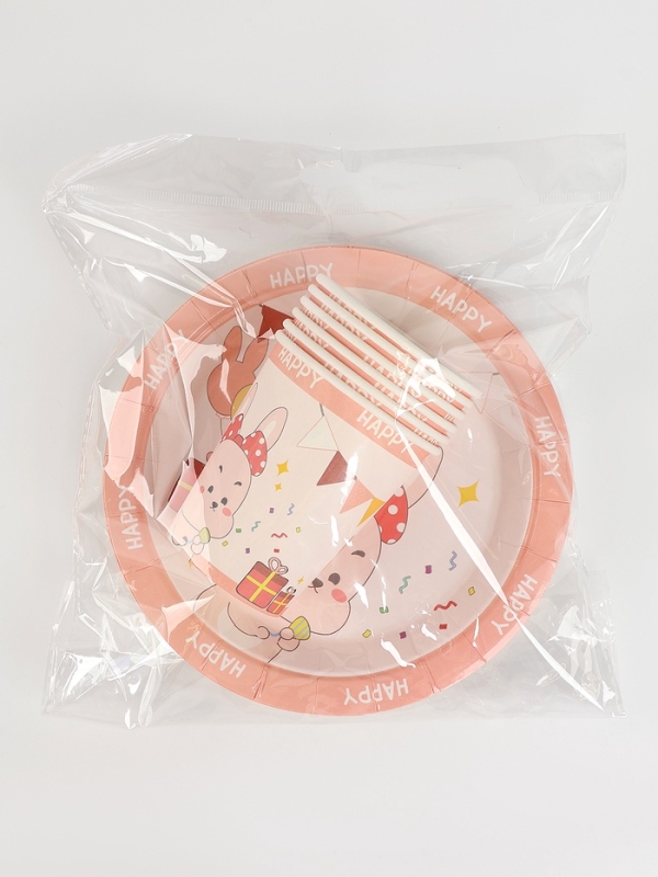 Набор бумажной посуды Набор бумажной посуды "Счастливый зайка", набор 12 шт.