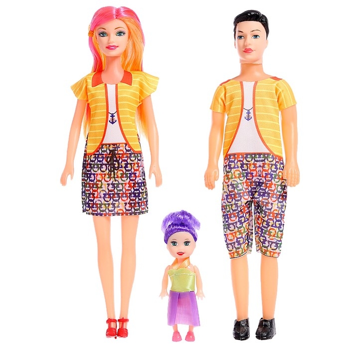 Набор кукол «Дружная семья», 3 шт, МИКС Набор кукол «Дружная семья», 3 шт, МИКС