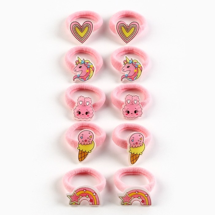 Резинки для волос детские «Ты чудо», 10 шт, р-р резинки 1.5 х 1.5 х 1 см Резинки для волос детские «Ты чудо», 10 шт, р-р резинки 1.5 х 1.5 х 1 см