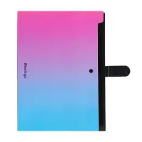 Папка А4 Radiance, 12 отделений, 600 мкм, на кнопке, розовый/голубой градиент