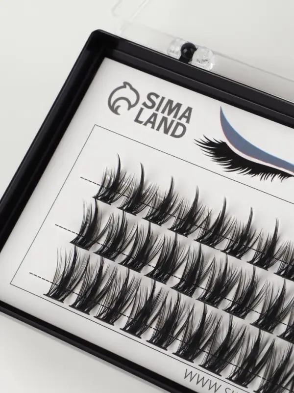 Набор накладных ресниц &laquo;Аниме&raquo;, пучки, 10, 12, 14 мм, чёрные