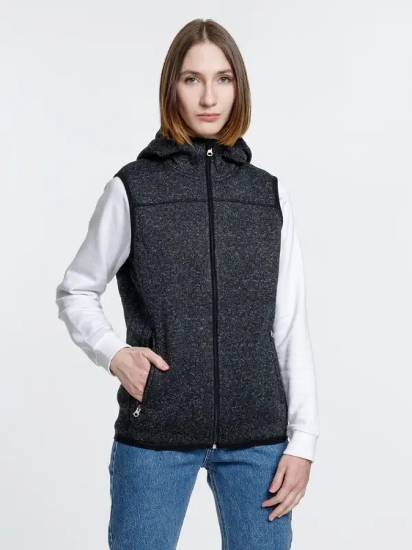 Жилет с капюшоном унисекс Gotland, черный, размер S Жилет с капюшоном унисекс Gotland, черный, размер S