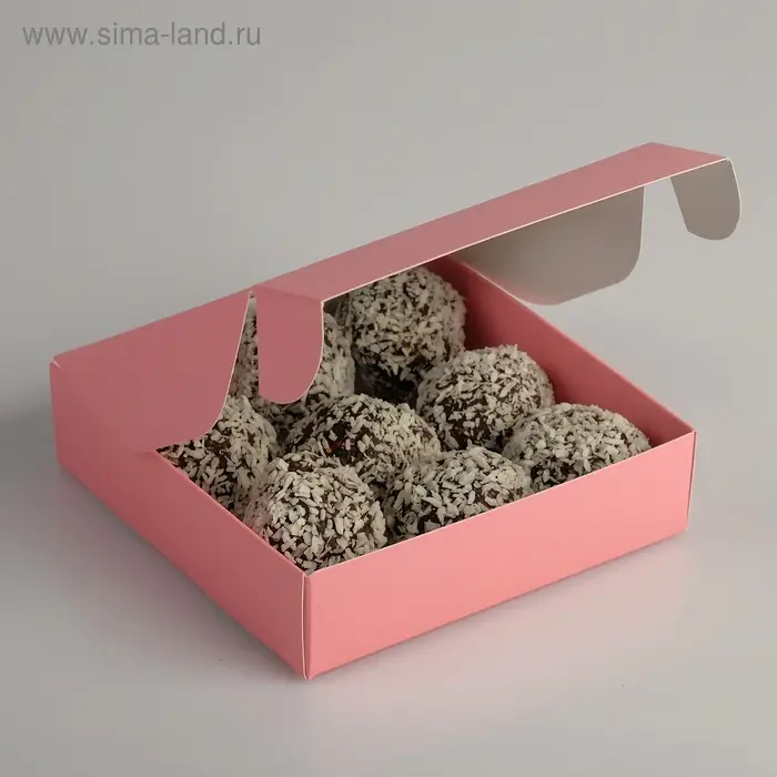 Подарочная коробка сборная с окном, розовый, 11.5×11.5×3 см Подарочная коробка сборная с окном, розовый, 11.5×11.5×3 см