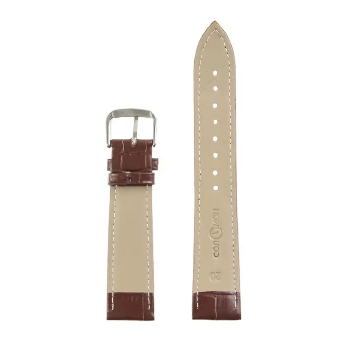 Ремешок для часов &laquo;Соломон&raquo; 20 мм, натуральная кожа, длина 20 см, коричневый с тиснением