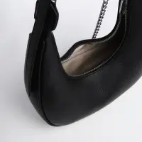 Сумка женская багет TEXTURA на молнии, 28&times;7&times;26 см, чёрная