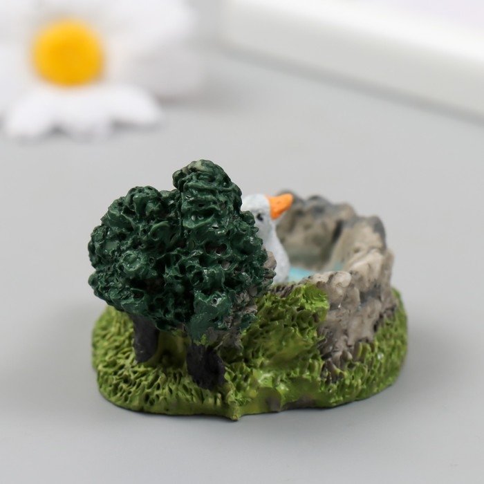 Фигурка для флорариума полистоун  Фигурка для флорариума полистоун "Плавающая утка" 5х5х4 см