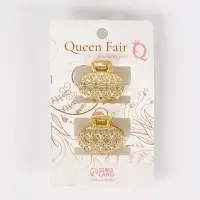 Крабики для волос QF &laquo;Либерти&raquo;, набор 2 шт., геометрия овал, 2.5 см, золотистый