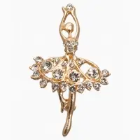 Брошь &laquo;Балерина&raquo;, ан лер, белая в золоте