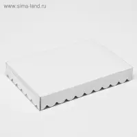 Коробочка для печенья с PVC крышкой "ЗигЗаг", крафт, 22 х 15 х 3 см