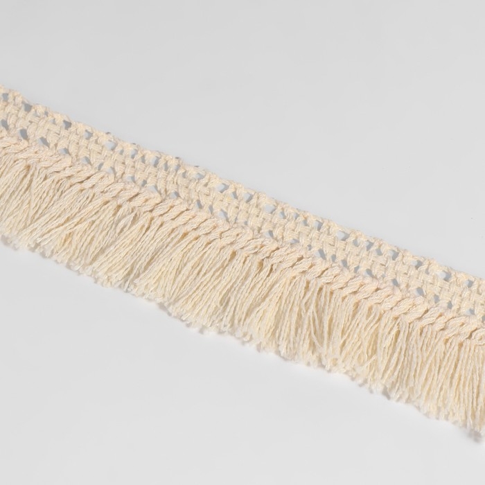 Тесьма декоративная «Бахрома», 35 мм, 10 ± 1 м, цвет бежевый Тесьма декоративная «Бахрома», 35 мм, 10 ± 1 м, цвет бежевый