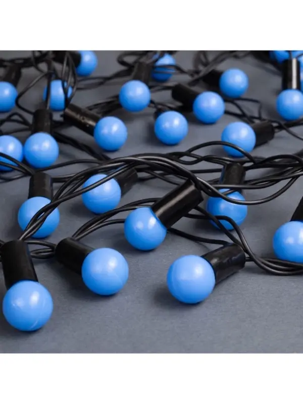 Гирлянда &laquo;Нить&raquo; 10 м с насадками &laquo;Шарики 1.5 см&raquo;, IP44, тёмная нить, 100 LED, свечение синее, 8 режимов, 220 В