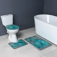 Коврики для ванной и туалета Доляна &laquo;Тропический&raquo;, 3 шт., 50&times;80 см, 50&times;40 см, 40&times;43 см