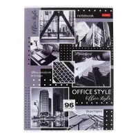Тетрадь A4, 96 листов в клетку Office Style, обложка мелованный картон, выборочный матовый лак, блок 65 г/м&sup2;, МИКС