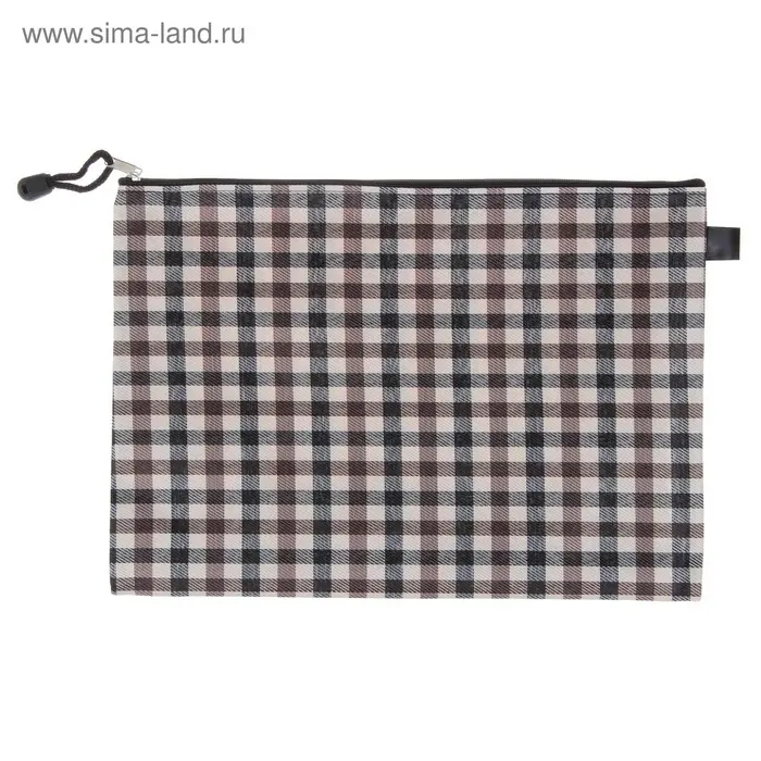 Папка-конверт на молнии Calligrata &laquo;Шотландка&raquo; А4, МИКС