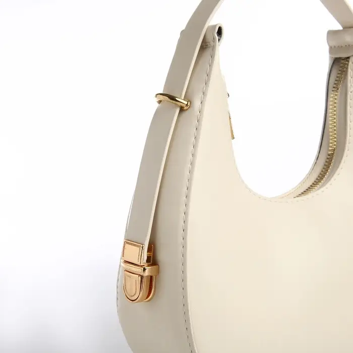 Сумка женская багет на молнии, 20.5&times;7&times;10.5 см, белая