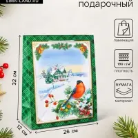 Пакет подарочный новогодний ламинированный &laquo;У Ёлочки &raquo;, 26&times;32&times;12 см