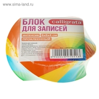 Блок бумаги для записей, на склейке, 8х8х4 см, Calligrata, 80 г/м2, спираль, цветной, интенсив