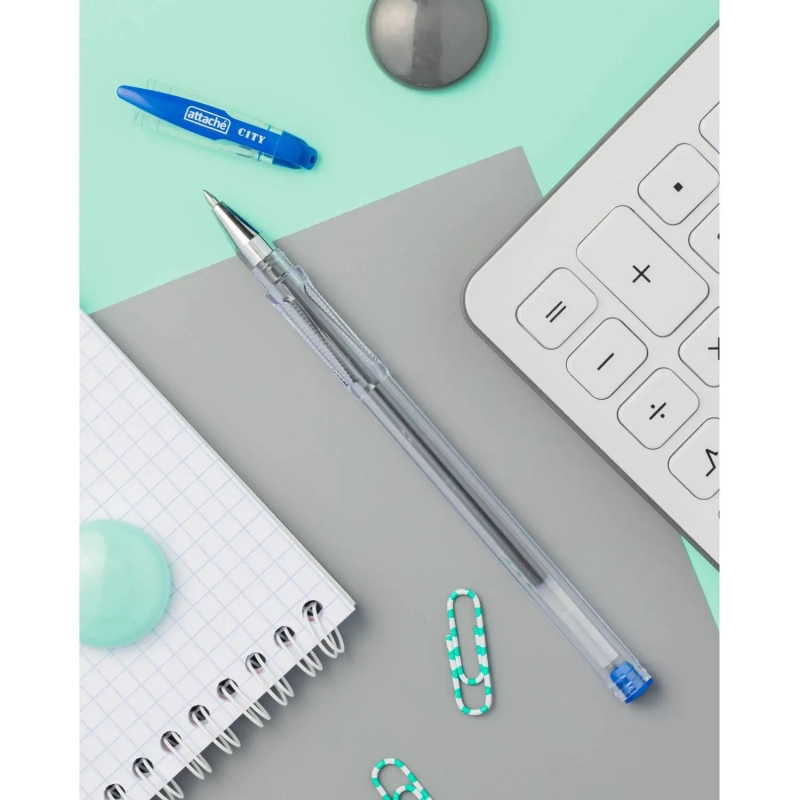 Ручка гелевая неавтомат. Attache City 0,5мм синий Россия