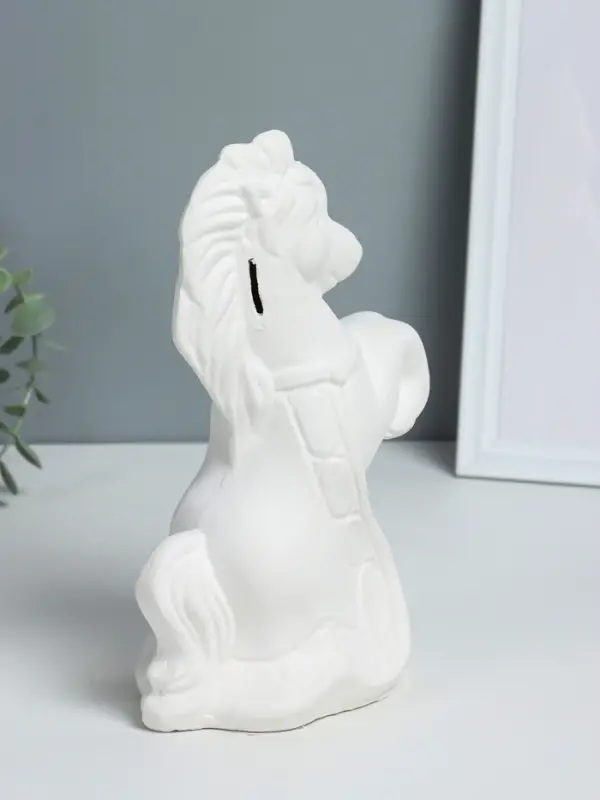 Копилка "Лошадка с попоном" высота 25 см,  гипс, натуральный