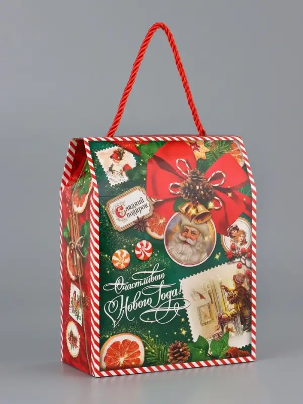 Коробка подарочная складная Коробка подарочная складная "Изумрудный винтаж" 16 х 8 х 20 см