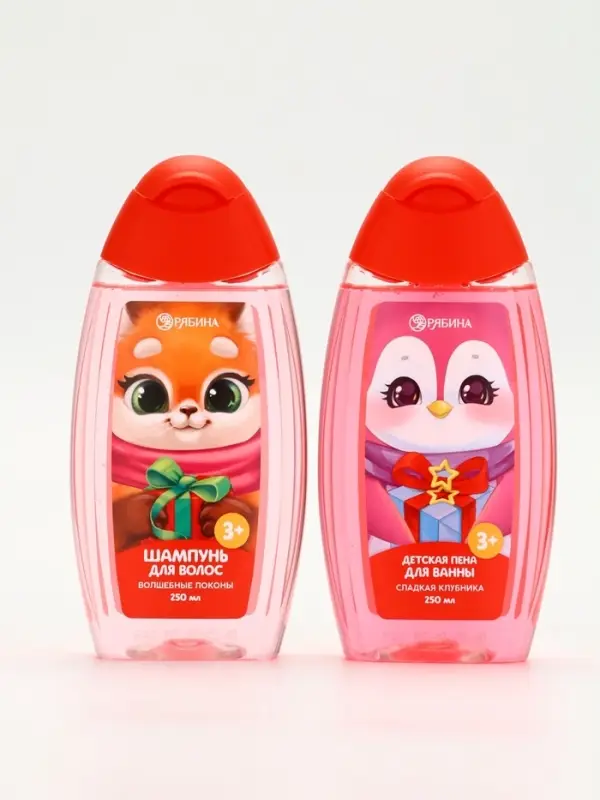Подарочный набор для девочки «Для тебя»: пена для купания, шампунь для волос и мочалка утка, Чистое счастье Подарочный набор для девочки «Для тебя»: пена для купания, шампунь для волос и мочалка утка, Чистое счастье