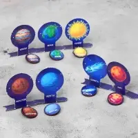 Брошь деревянная «Космос» Нептун, синяя