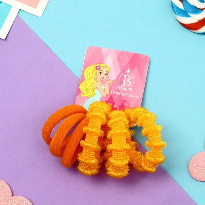 Резинка для волос Резинка для волос "Махрушка" (набор 6 шт) полоски классика, 4 см, микс