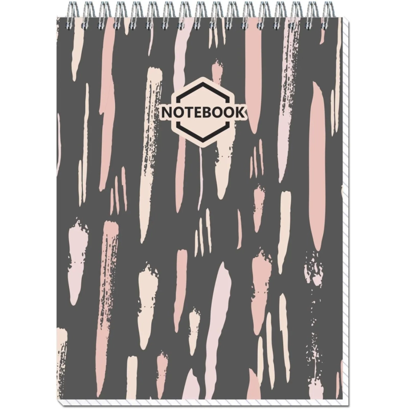 Блокнот А5,80л,клетка,метал.гребень,цв.обложка Стильный Офис 2737 в ассорт