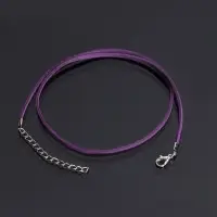 Шнурок из искусственной замши с замком, 45 см + удлинитель, фиолетовый