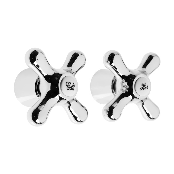 Ручка на смеситель ZEIN Z005, крест, для кран-букс со штоком на 20 шлицов, пластик, хром Ручка на смеситель ZEIN Z005, крест, для кран-букс со штоком на 20 шлицов, пластик, хром