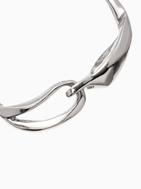 Колье "Стиль", цвет серебро d=12см