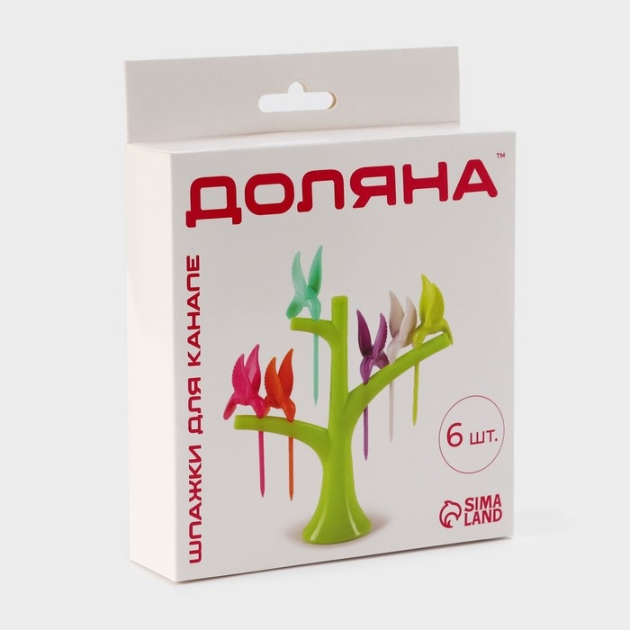 Набор для канапе «Птицы», на подставке, 6 шпажек, цвет МИКС Набор для канапе «Птицы», на подставке, 6 шпажек, цвет МИКС