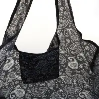 Сумка хозяйственная без застёжки, складная, чёрная