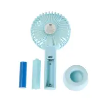 Вентилятор ручной Luazon LOF-02, портативный, 3 скорости, на аккумуляторе, 800 мАч, бирюзовый
